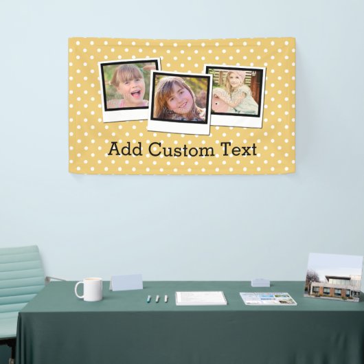 Aangepast, gepersonaliseerd gele poolpunt 3 Foto Spandoek (Beurs)