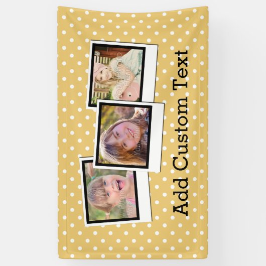 Aangepast, gepersonaliseerd gele poolpunt 3 Foto Spandoek (Verticaal)