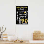 Aangepast gepersonaliseerd Happy 90th Birthday Pos Poster (Keuken)