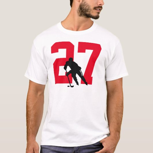 Aangepast Gepersonaliseerd Hockey Speler Nummer Ro T-shirt (Voorkant)