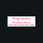 Aangepast gepersonaliseerd Merry Christmas retour  Zelfinktende Stempel<br><div class="desc">Creëer Prettige feestdagen uw eigen aangepaste, gepersonaliseerde, elegante typografie / script, Merry Christmas / / Season's Greetings state of the art zelfinkkend retouradres rubberstempel voor al uw kerstmails / mailings dit vakantieseizoen. Voer eenvoudig de familienaam / bruid & bruidegom / vrouw & man namen, en adres, aan te passen. Elegante...</div>