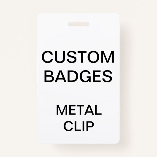 Aangepast, gepersonaliseerd METAAL CLIP BADGE (Voorkant)