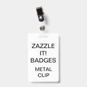 Aangepast, gepersonaliseerd METAAL CLIP BADGE (Voorzijde met clip)