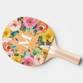 Aangepast gepersonaliseerd monogram gepingeld door tafeltennisbatje (Zijkant)