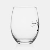 Aangepast gepersonaliseerd monogram wijnglas zonder voet (Rechts)