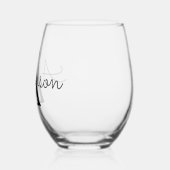 Aangepast gepersonaliseerd monogram wijnglas zonder voet (Links)