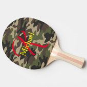 Aangepast gepersonaliseerd monogrammed Camo Camouf Tafeltennisbatje (Zijkant)