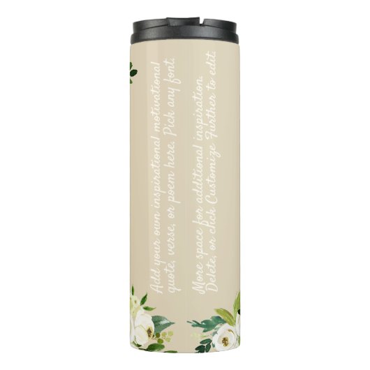 Aangepast gepersonaliseerd monologramcitaat in de  thermosbeker (Achterkant)