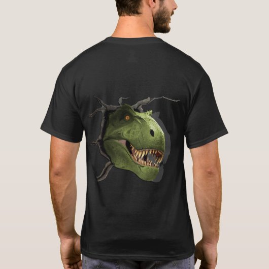 Aangepast gepersonaliseerd ontwerp dinosaurus T-sh T-shirt (Achterkant)
