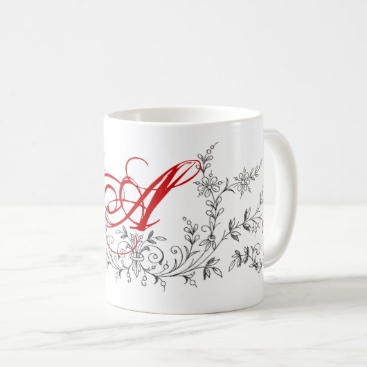 Aangepast , gepersonaliseerd ontwerp, monogrammen koffiemok (Voorkant rechts)