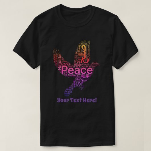 Aangepast gepersonaliseerd ontwerp Peace T-shirt (Design voorkant)