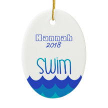 Aangepast gepersonaliseerd Ornament voor de zwemme