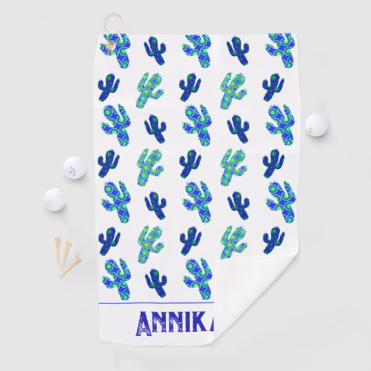 Aangepast gepersonaliseerd Saguaro Cactus patroon Golfhanddoek (Insitu)