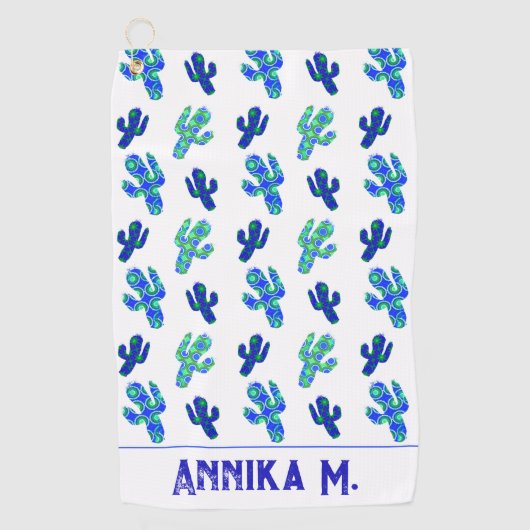Aangepast gepersonaliseerd Saguaro Cactus patroon Golfhanddoek (Voorkant)