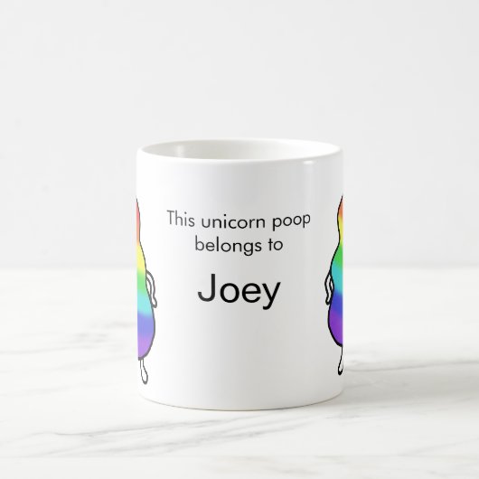 Aangepast gepersonaliseerd Unicorn Poop Funny Mug Koffiemok (Center)