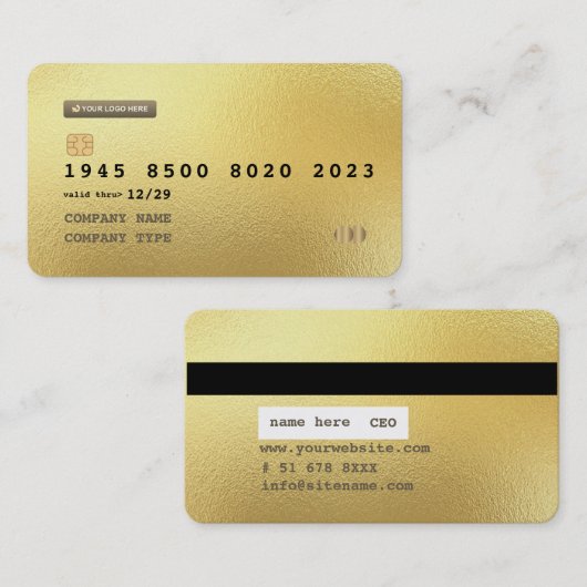 Aangepast gepersonaliseerd Visitekaartje voor goud (Voorkant / Achterkant)