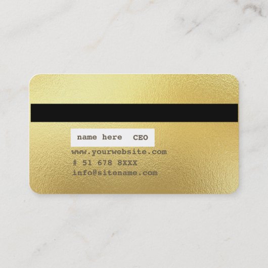 Aangepast gepersonaliseerd Visitekaartje voor goud (Achterkant)