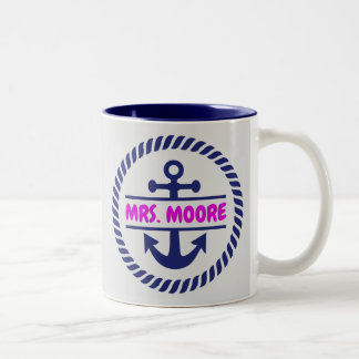 Aangepast gepersonaliseerd zeemaand zee tweekleurige koffiemok