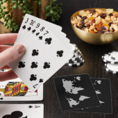 Aangepast, gepersonaliseerd zwart, wereldkaart pokerkaarten (Insitu)