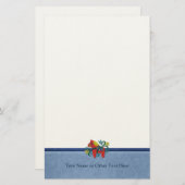 Aangepast gepersonaliseerd Zweedse Folk Art Dala H Briefpapier (Voorkant / Achterkant)