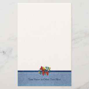 Aangepast gepersonaliseerd Zweedse Folk Art Dala H Briefpapier