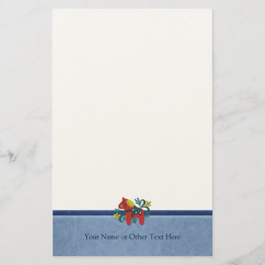 Aangepast gepersonaliseerd Zweedse Folk Art Dala H Briefpapier (Voorkant)