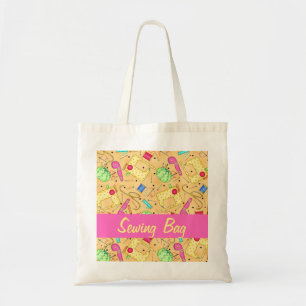 Aangepast gepersonaliseerde gele kunstnaaigarsenaa tote bag