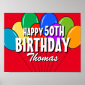 Aangepast gepersonaliseerde Happy Birthday-posters Poster (Voorkant)