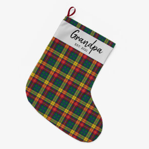 Aangepast geplakt lan Buchanan Tartan Controle opa Grote Kerstsok