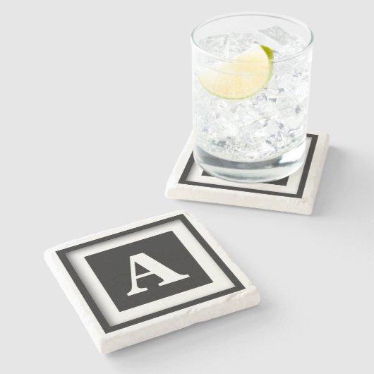 Aangepast geprogrammeerd monogram marmer Onderzett Stenen Onderzetter (Zijkant)