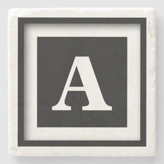 Aangepast geprogrammeerd monogram marmer Onderzett Stenen Onderzetter (Voorkant)