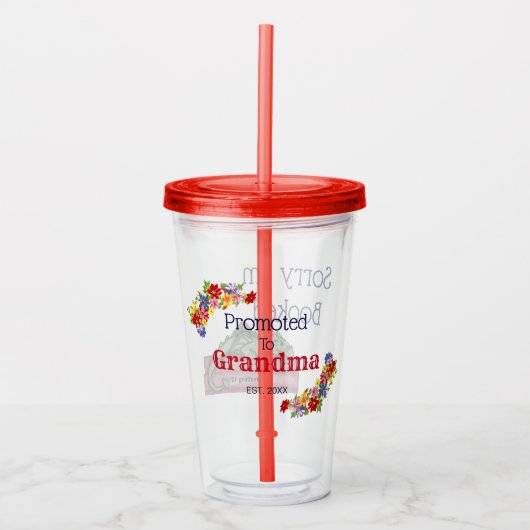 Aangepast gepromoot naar oma Acrylpipet Acryl Drinkbeker (Voorkant)