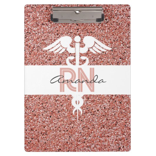 Aangepast geregistreerd zuster Modern Roze Glitter Klembord (Voorkant)