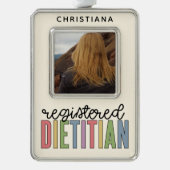 Aangepast geregistreerde Dietitian Nutritionist Fo Verzilverd Omlijst Ornament (Voorkant)