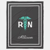 Aangepast geregistreerde verpleegster RN Caduceus  Fleece Deken (Voorkant)