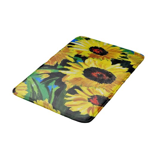 Aangepast geschilde zonnebloemen Bath Mat (Gekanteld)