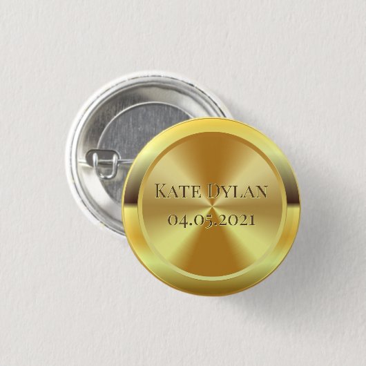 Aangepast gesimuleerd goud ronde button 3,2 cm (Voorkant /achterkant)