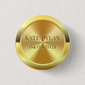 Aangepast gesimuleerd goud ronde button 3,2 cm (Voorkant)