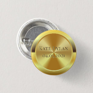 Aangepast gesimuleerd goud ronde button 3,2 cm