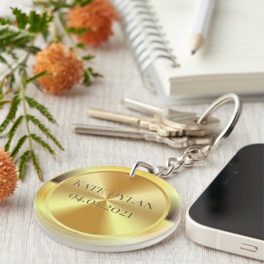 Aangepast gesimuleerd goud sleutelhanger (Voorkant Rechts)