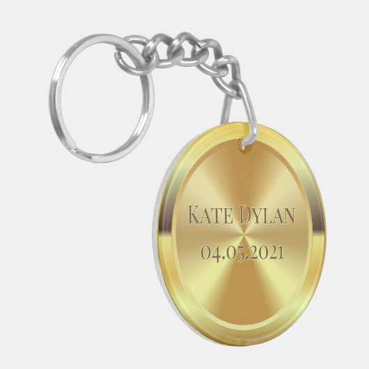 Aangepast gesimuleerd goud sleutelhanger (Voorkant Links)