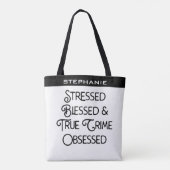 Aangepast gespannen en waar misdaad geobsedeerd tote bag (Achterkant)