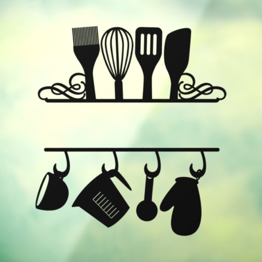 Aangepast Gesplitst Bak Monogram Raamsticker (Vel 3)