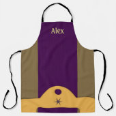 Aangepast, gestreept Royale paars en goud Schort (Voorkant)