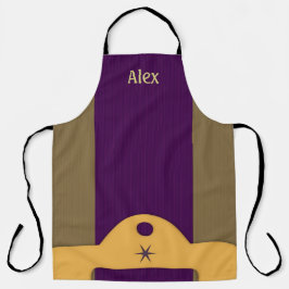 Aangepast, gestreept Royale paars en goud Schort