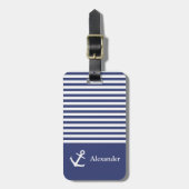 Aangepast gestript Nautisch Bagagelabel (Voorkant verticaal)