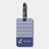 Aangepast gestript Nautisch Bagagelabel (Achterkant verticaal)