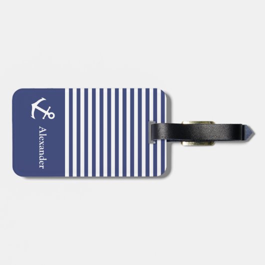 Aangepast gestript Nautisch Bagagelabel (Achterkant horizontaal)