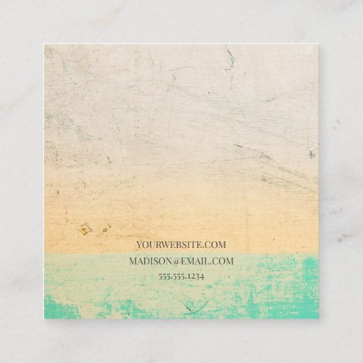 Aangepast getextureerde grafische juwelenzaken vierkante visitekaartje (Achterkant)