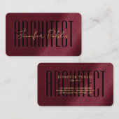 Aangepast getypt Gold Text Script Luxury Architect Visitekaartje (Voorkant / Achterkant)
